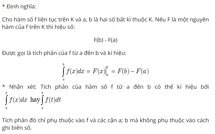 Định nghĩa tích phân Khám phá nghệ thuật toán trong Toán học